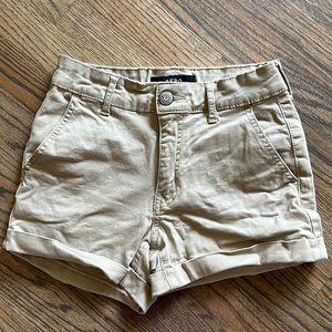 Aeropostale • size 0 • high rise midi • khaki • shorts